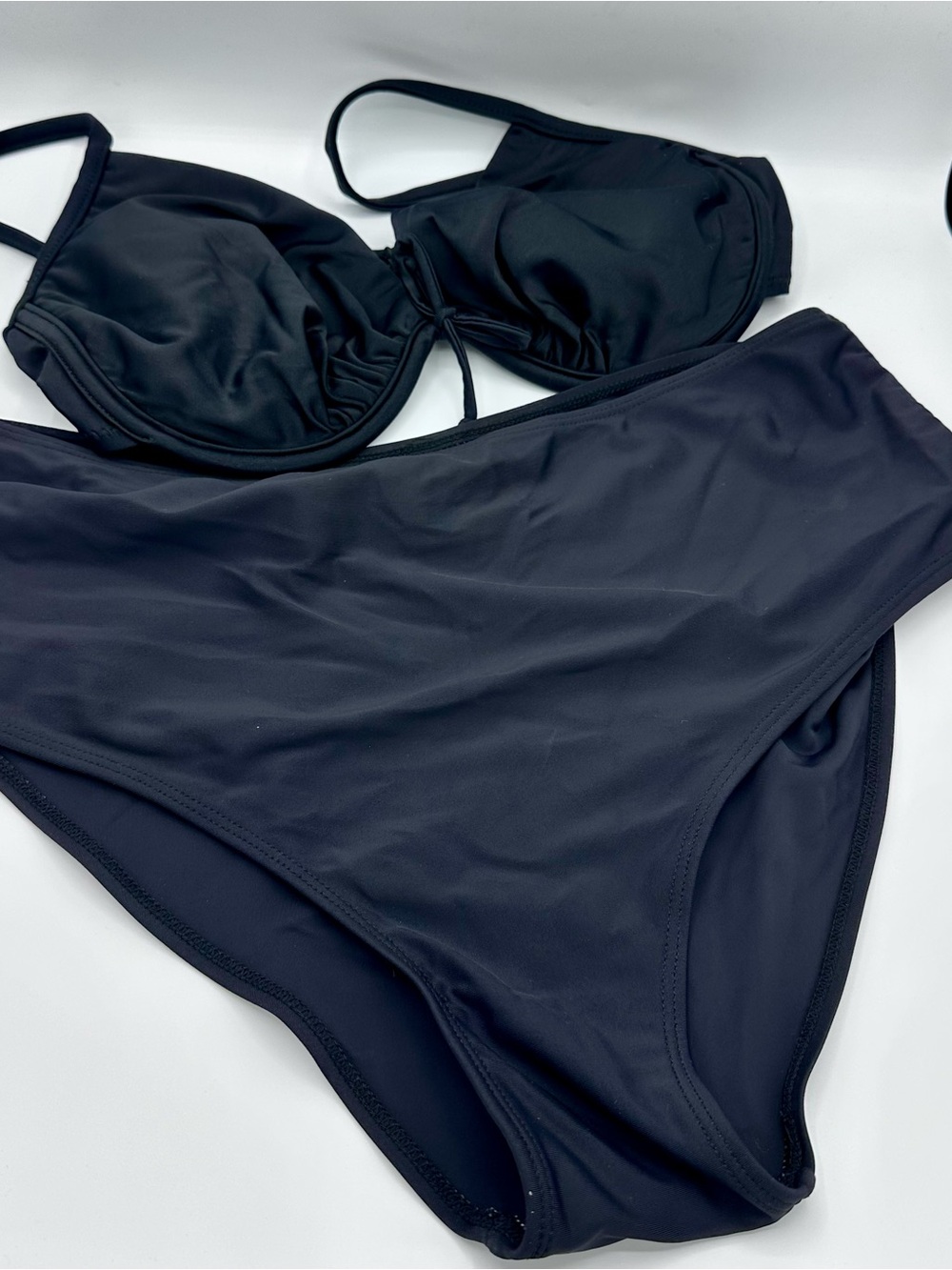 Black High-Waist Bikini Set - Classic Women Swim Bikini Size XL (1300)